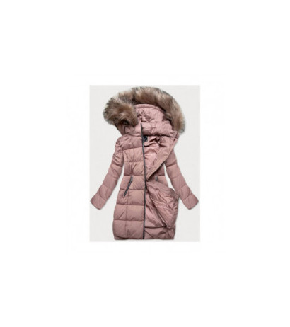 QUILTED HOODED JACKET VINTAGE PINK (7702) striukė