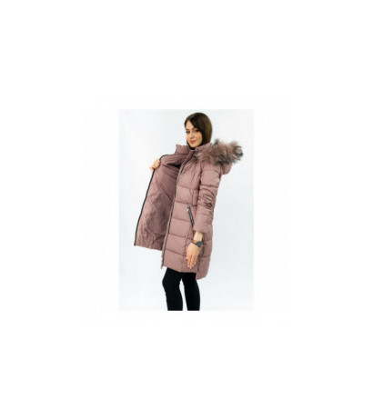 QUILTED HOODED JACKET VINTAGE PINK (7702) striukė