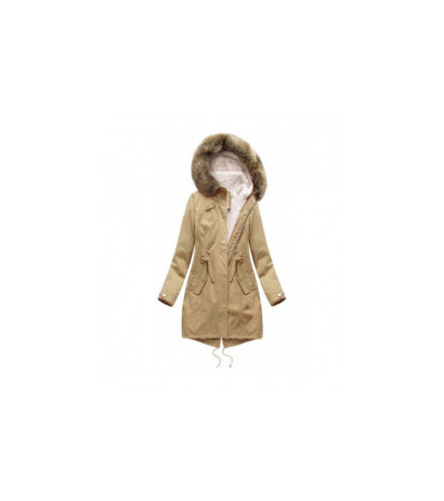 HOODED PARKA WITH LINER BEIGE (7626BIG) striukė