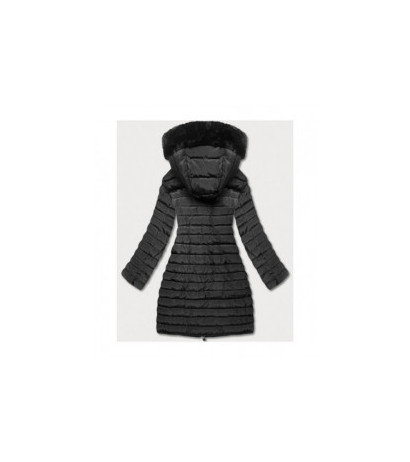 LONG JACKET WITH HOOD BLACK (PM7231) striukė