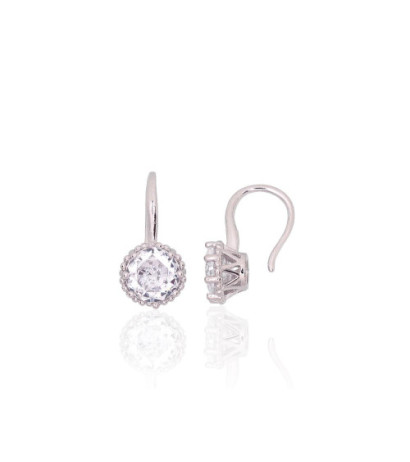 Silver hook earrings 2204269(PRh-Gr)_CZ, Silver 925°, Rhodium (Plating), Zirkons