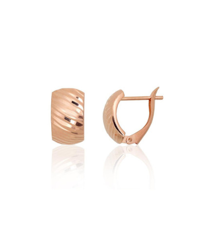 Gold earrings with 'english' lock 1201754(Au-R), Red Gold 585°