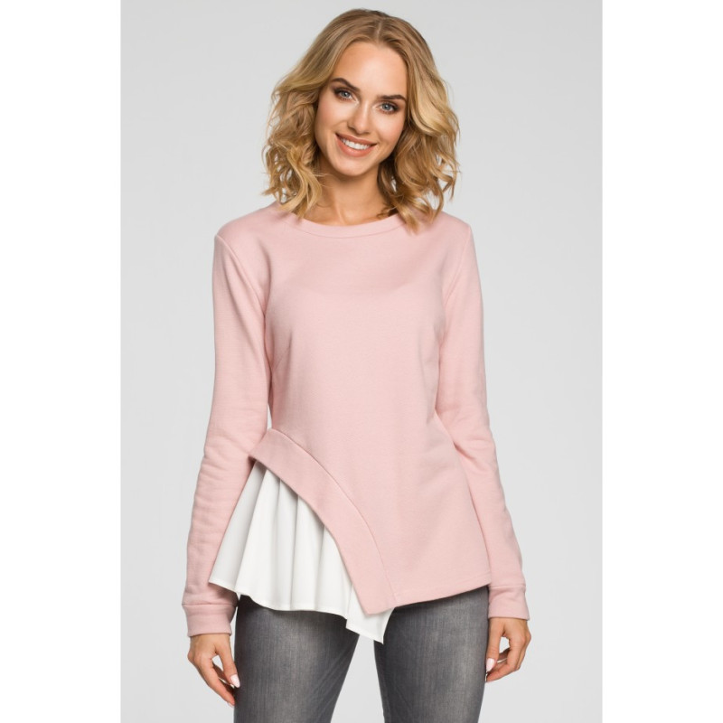 M333 Double-layered asymmetrical blouse - powder