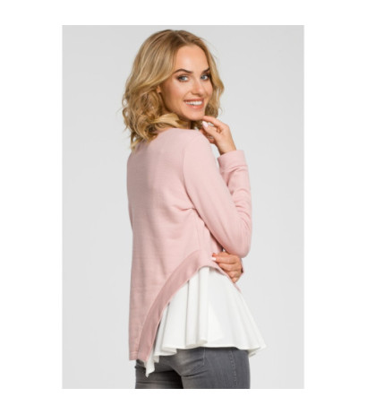 M333 Double-layered asymmetrical blouse - powder
