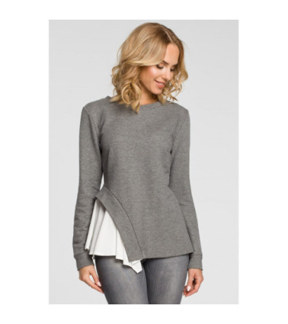 M333 Double-layered asymmetrical blouse - gray