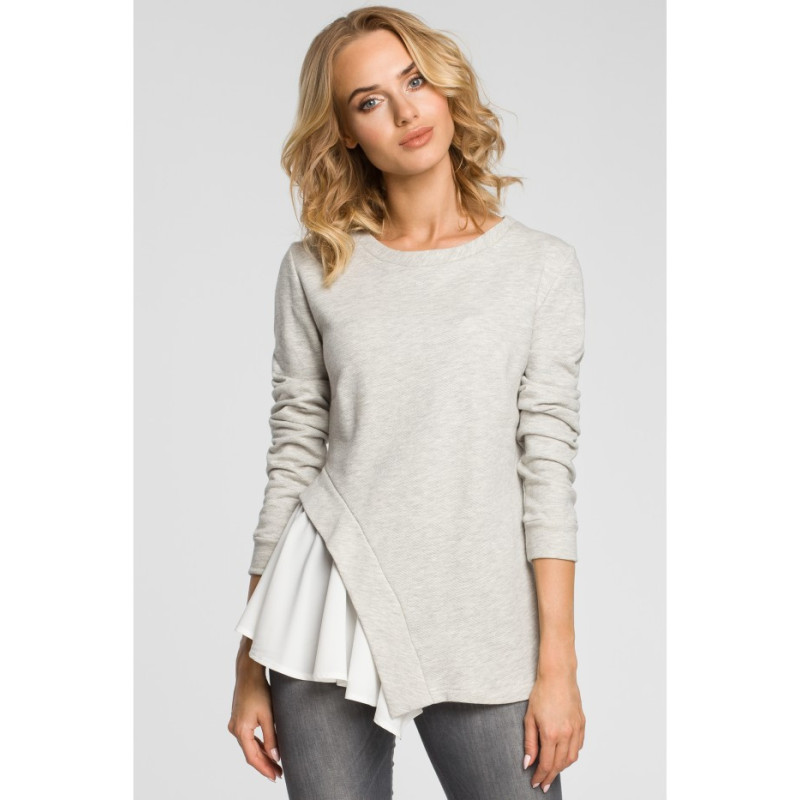 M333 Double-layered asymmetrical blouse - grey