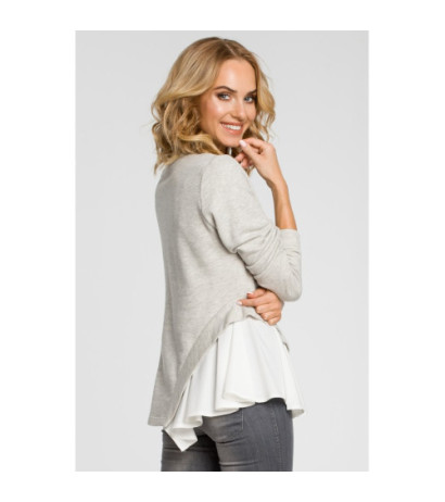 M333 Double-layered asymmetrical blouse - grey