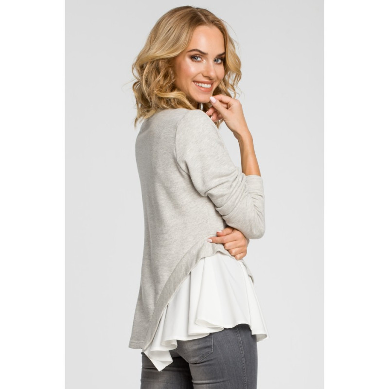 M333 Double-layered asymmetrical blouse - grey