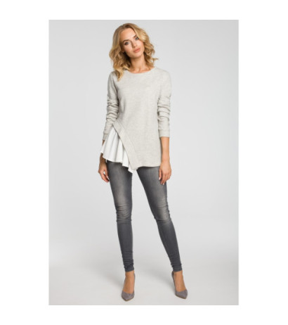 M333 Double-layered asymmetrical blouse - grey