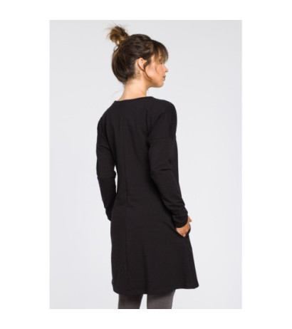 B042 Bottom Notched Tunic - Black