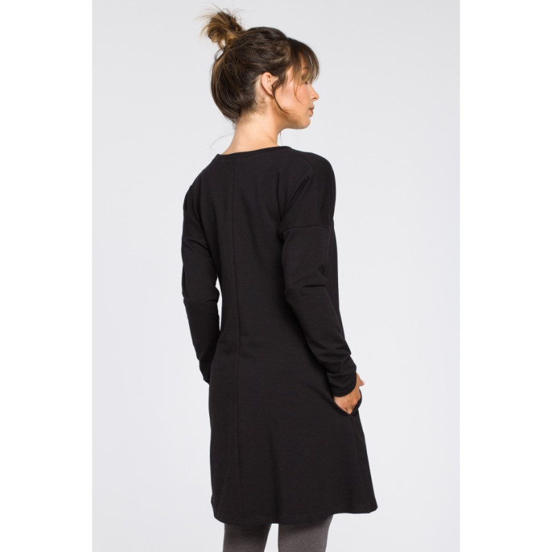 B042 Bottom Notched Tunic - Black