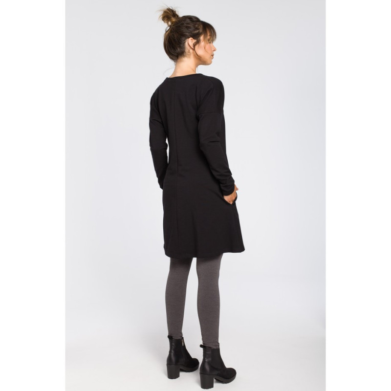 B042 Bottom Notched Tunic - Black