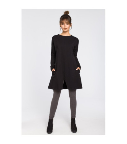 B042 Bottom Notched Tunic - Black