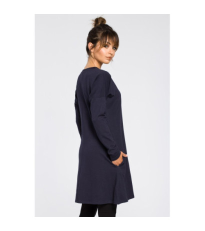 B042 Bottom-cut tunic - navy blue