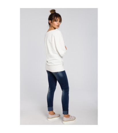 B048 Bluza oversize z rękawami kimono - ecru