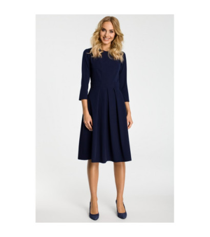 M335 Sukienka z kontrafałdami na przodzie - granatowa