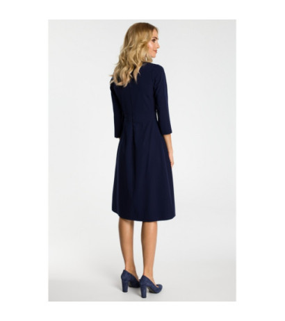 M335 Sukienka z kontrafałdami na przodzie - granatowa