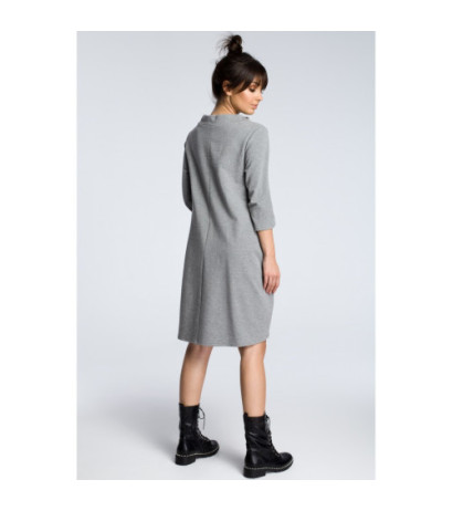 B070 Dresowa sukienka z wiązaniem pod szyją - szara