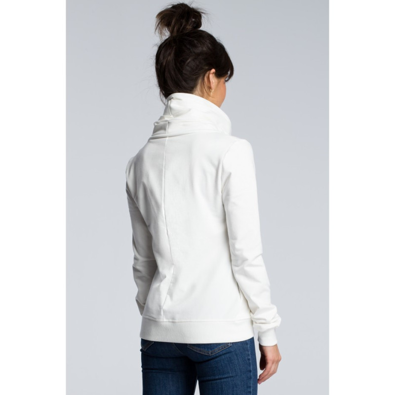 B071 Bluza z ukośnym zamkiem - ecru