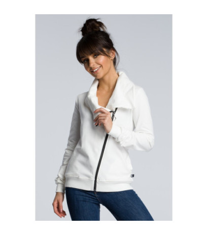 B071 Bluza z ukośnym zamkiem - ecru