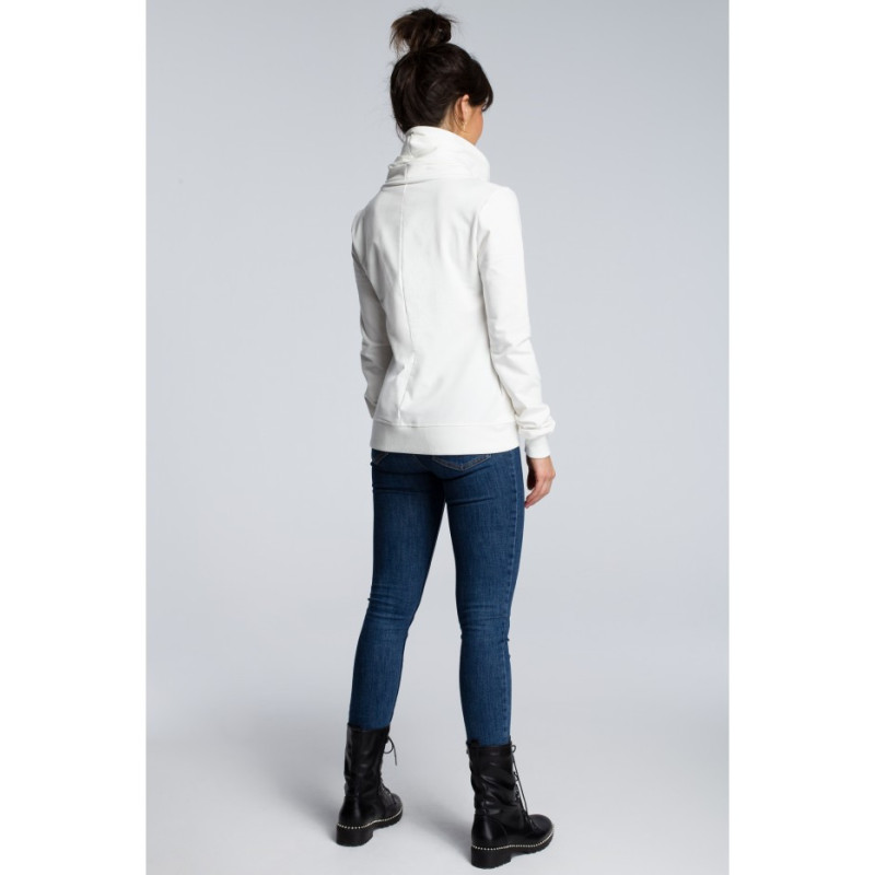 B071 Bluza z ukośnym zamkiem - ecru