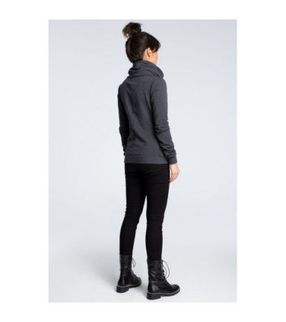 B071 Bluza z ukośnym zamkiem - grafitowa