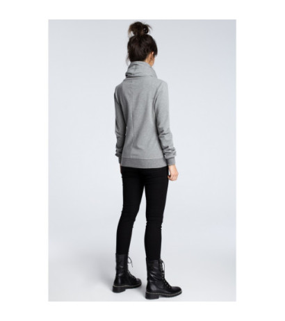 B071 Bluza z ukośnym zamkiem - szara