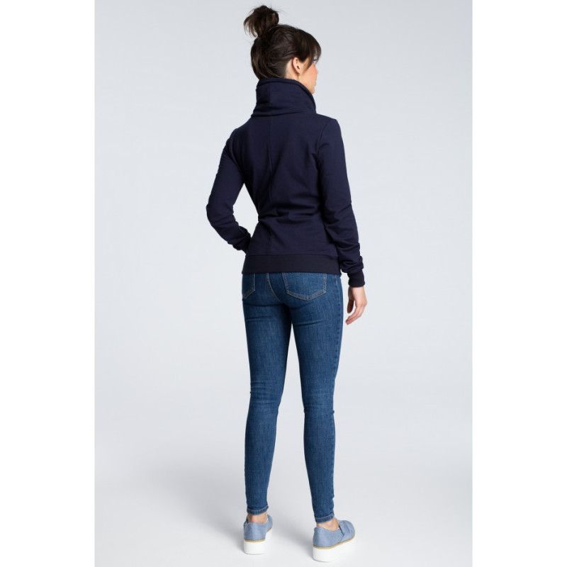 B071 Bluza z ukośnym zamkiem - granatowa
