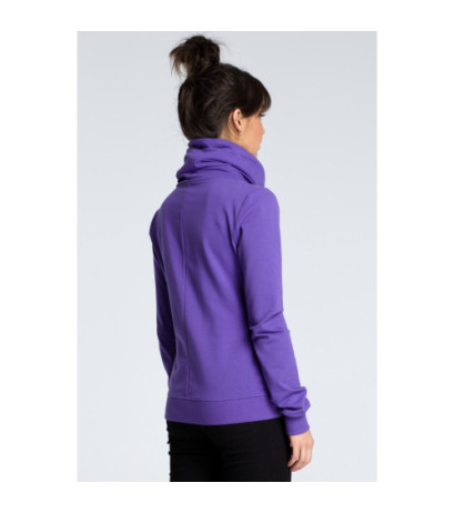 B071 Bluza z ukośnym zamkiem - fioletowa