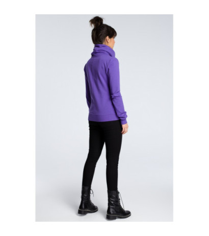B071 Bluza z ukośnym zamkiem - fioletowa