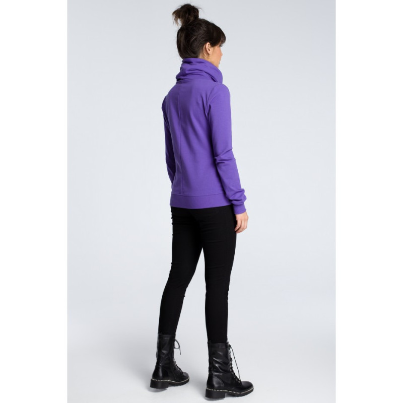 B071 Bluza z ukośnym zamkiem - fioletowa
