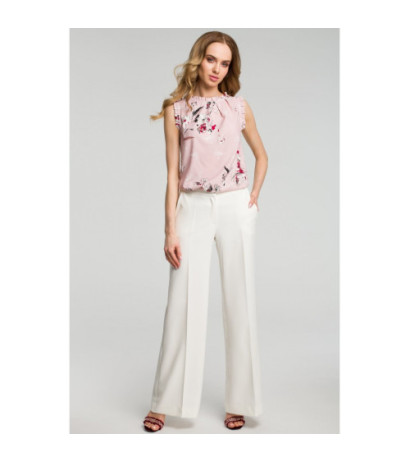 M378 Spodnie z szerokimi nogawkami - ecru