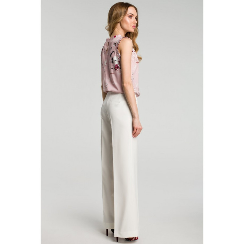 M378 Spodnie z szerokimi nogawkami - ecru