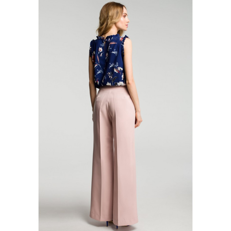 M378 Spodnie z szerokimi nogawkami - pudrowe