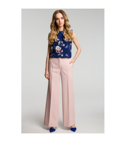 M378 Spodnie z szerokimi nogawkami - pudrowe