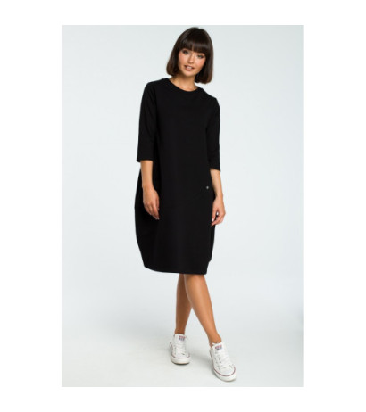 B083 Kobieca sukienka bombka - czarna