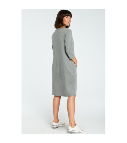 B083 Kobieca sukienka bombka - szara