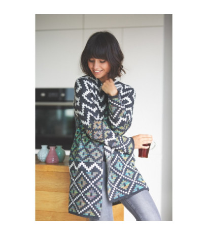 BK007 Stylowy kardigan we wzór - model 2