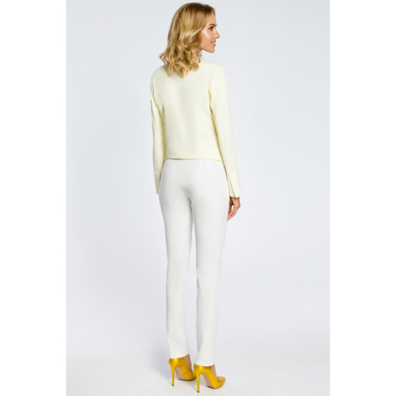 M031 Krótki żakiet marynarka damska narzutka - żółty