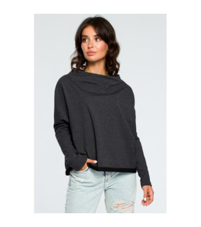B094 Bluza z dekoltem z tyłu - grafitowa
