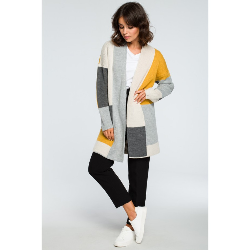 BK011 Niezapinany kolorowy kardigan - model 1