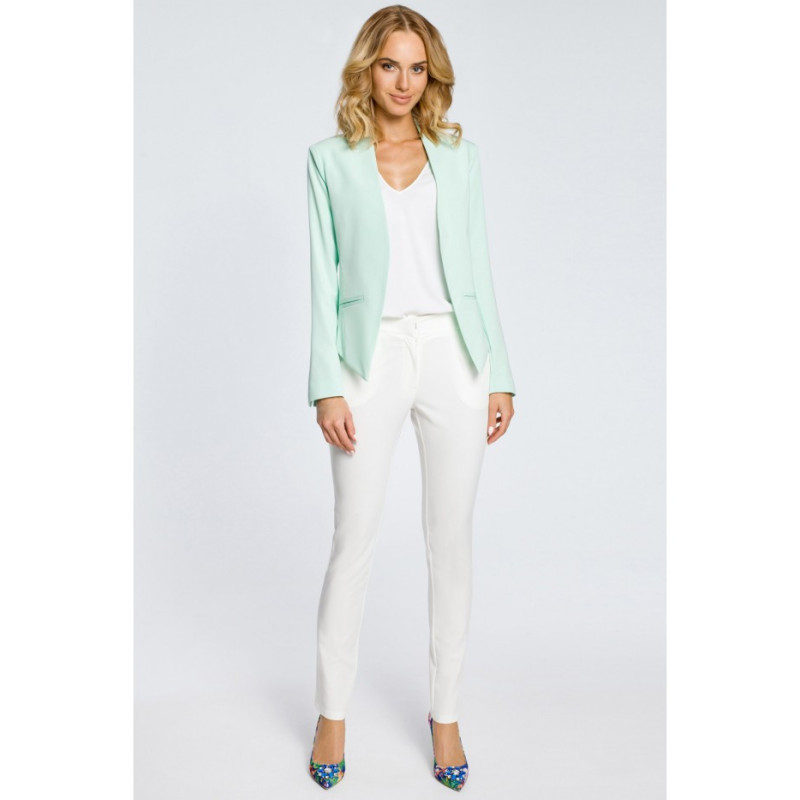 M031 Krótki żakiet marynarka damska narzutka - miętowy