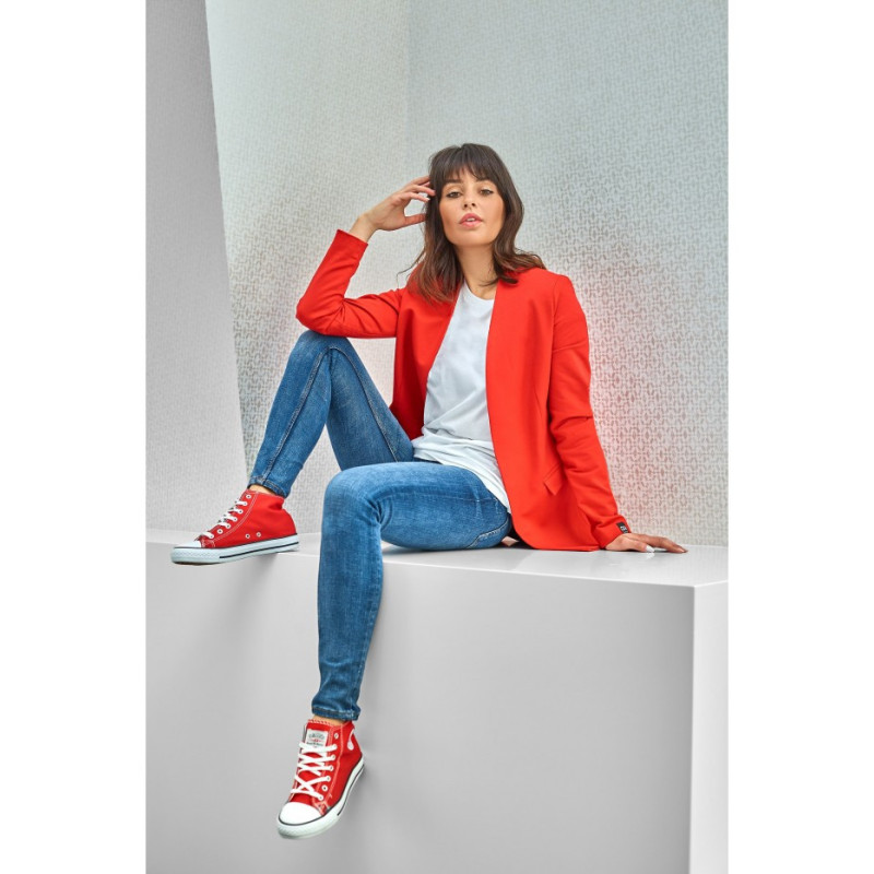 B102 Żakiet dzianinowy bez zapięcia - czerwony