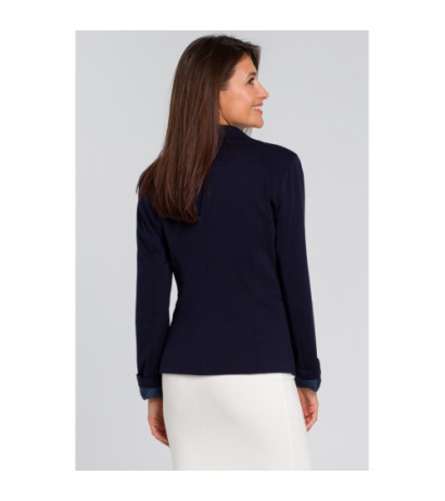 S154 Krótki stylowy zapinany żakiet - granatowy