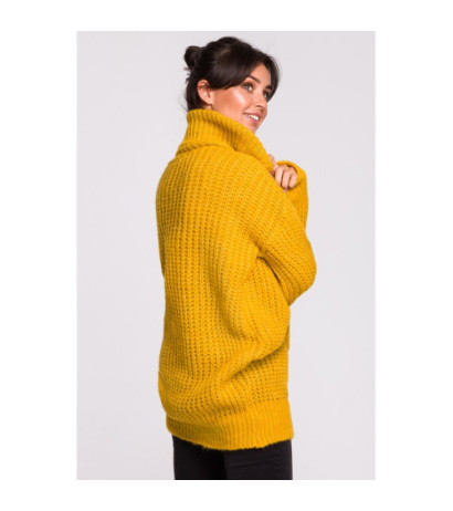 BK030 Długi sweter z golfem - miodowy