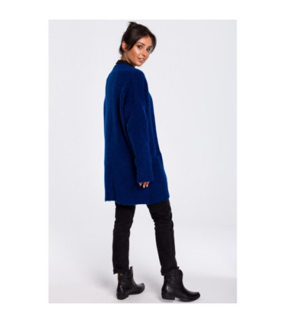 BK034 Kardigan gładki z kieszeniami - szafirowy