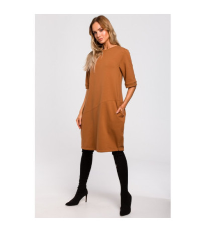 M451 Sukienka bombka - karmelowa