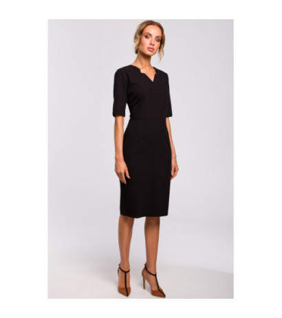 M455 Sukienka z dekoltem V - czarna