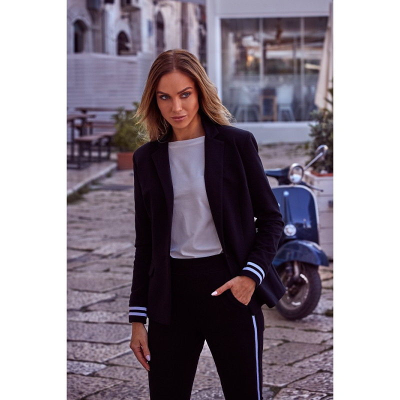 M459 Żakiet ze ściągaczem w mankietach - czarny