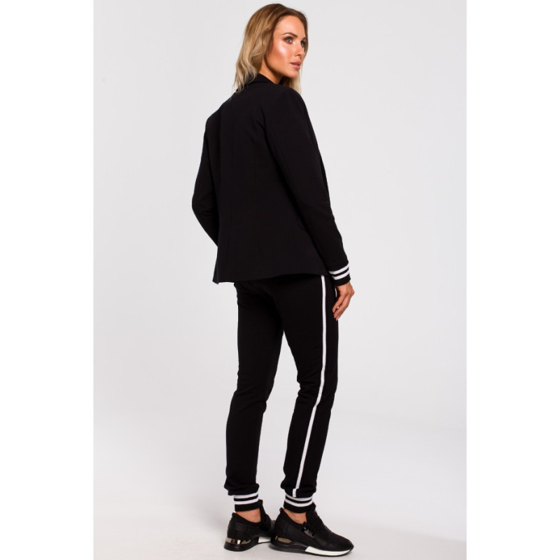 M459 Żakiet ze ściągaczem w mankietach - czarny